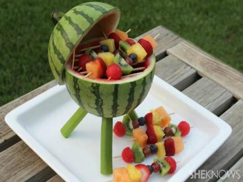Hump Day Snack: Watermelon Grill with Fruit Kabobs
