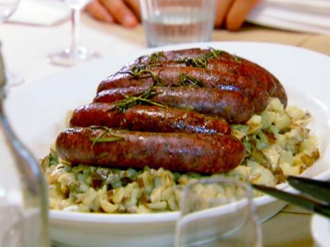 Potato Risotto with Pan-Grilled Lamb Sausages