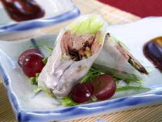 Cooking Channel serves up this Peking Duck Spring Rolls recipe from Ching-He Huang plus many other recipes at CookingChannelTV.com