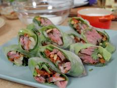 Cooking Channel serves up this Korean BBQ Beef Summer Rolls recipe  plus many other recipes at CookingChannelTV.com