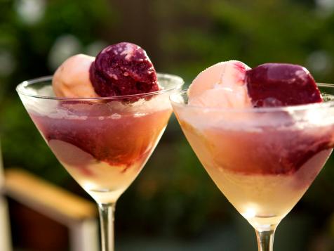 Peach and Vanilla Gelato and Raspberry Sorbetto Cocktail