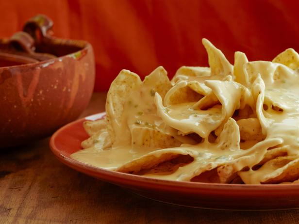 Nachos with 3-Cheese Queso : Recipes : Cooking Channel Recipe | Cooking