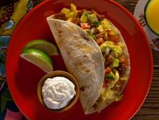 Cooking Channel serves up this Breakfast Tacos with Chorizo, Egg and Potato recipe from Kelsey Nixon plus many other recipes at CookingChannelTV.com