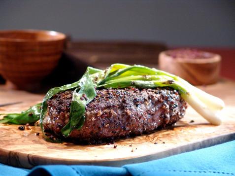 Sichuan Peppercorn Steak with Grilled Green Onions