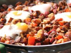 Cooking Channel serves up this Corned Beef Breakfast Hash recipe from Kelsey Nixon plus many other recipes at CookingChannelTV.com