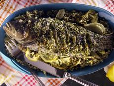 Cooking Channel serves up this Roasted Whole Black Bass recipe from Kelsey Nixon plus many other recipes at CookingChannelTV.com