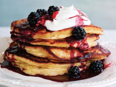 Oatmeal-Yogurt Pancakes with Blackberry Crush