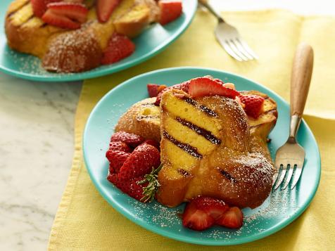 Grilled French Toast with Strawberries and Rosemary