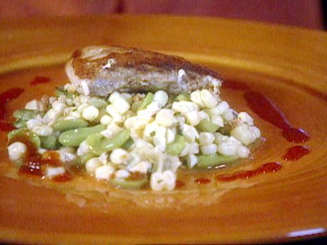Halibut and Corn Salad with Broken Vinaigrette