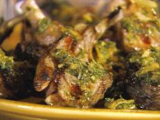 Cooking Channel serves up this Grilled Baby Lamb Chops with Crispy Rosemary recipe from Michael Chiarello plus many other recipes at CookingChannelTV.com