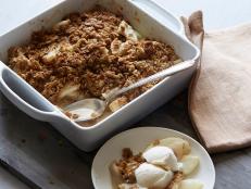Cooking Channel serves up this Pear Ginger Crumble recipe from Ellie Krieger plus many other recipes at CookingChannelTV.com