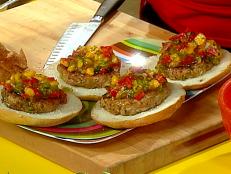 Cooking Channel serves up this Jerky Turkey Burgers with Papaya Salsa recipe from Rachael Ray plus many other recipes at CookingChannelTV.com
