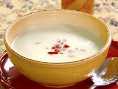 Cooking Channel serves up this Summer Yogurt Soup with Tomato and Basil recipe from Michael Chiarello plus many other recipes at CookingChannelTV.com