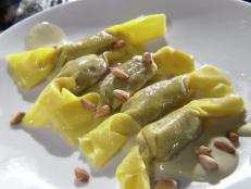 Cooking Channel serves up this Eggplant Caramelle with Gorgonzola Fonduta recipe  plus many other recipes at CookingChannelTV.com