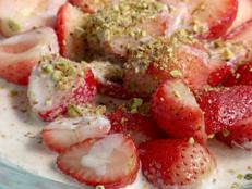 Cooking Channel serves up this Strawberries with Ricotta Cream and Pistachios recipe from Bobby Flay plus many other recipes at CookingChannelTV.com