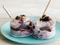 Cooking Channel serves up this Blackberry-White Chocolate Fool with Toasted Hazelnuts recipe from Bobby Flay plus many other recipes at CookingChannelTV.com