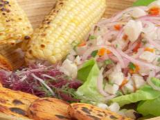 Cooking Channel serves up this Peruvian Fish Ceviche recipe  plus many other recipes at CookingChannelTV.com