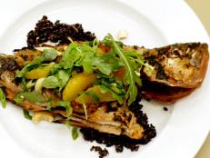 Cooking Channel serves up this Grilled Whole Fish with Black Rice, Sambal and Citrus Salad recipe  plus many other recipes at CookingChannelTV.com