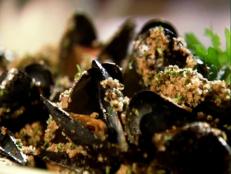 Cooking Channel serves up this Grilled Mussels with Herbed Bread Crumbs recipe from Alexandra Guarnaschelli plus many other recipes at CookingChannelTV.com