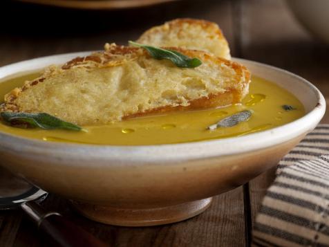 Superb Squash Soup with the Best Parmesan Croutons
