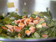 Cooking Channel serves up this Short-Cut Collard Greens recipe from Ellie Krieger plus many other recipes at CookingChannelTV.com
