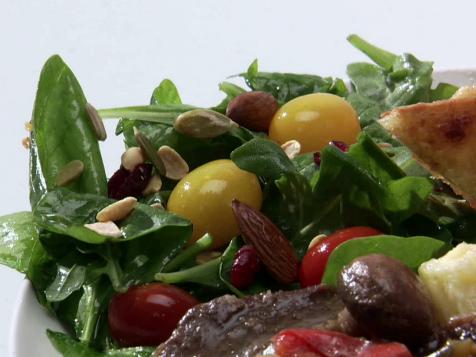 Wilted Arugula-Spinach Salad with Apple Dressing