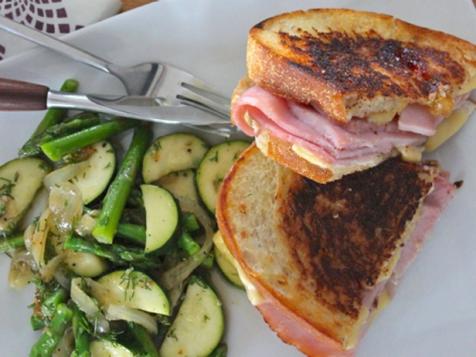 Grilled Ham and Gouda Sandwich with Leftover Easter Veggies