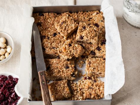 Oat Bars with Cranberries and Macadamia Nuts
