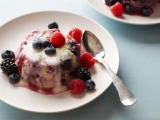 Cooking Channel serves up this Brioche and Berry Bread Pudding with Lemon Fondant recipe from Tyler Florence plus many other recipes at CookingChannelTV.com