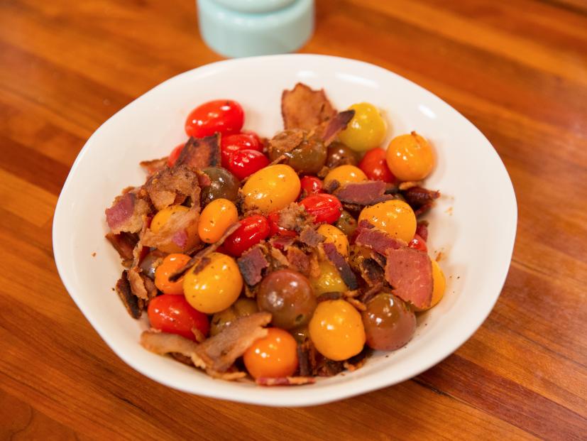 Kelsey Nixon's  Burst Tomatoes & Bacon as seen on Cooking Channel’s Kelsey’s Homemade, Season 1.