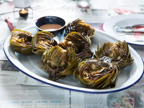Grilled Artichokes with Honey-Chile Dipping Sauce