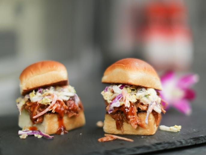 Pulled Pork Sliders With Hawaiian Slaw Recipe Cooking Channel