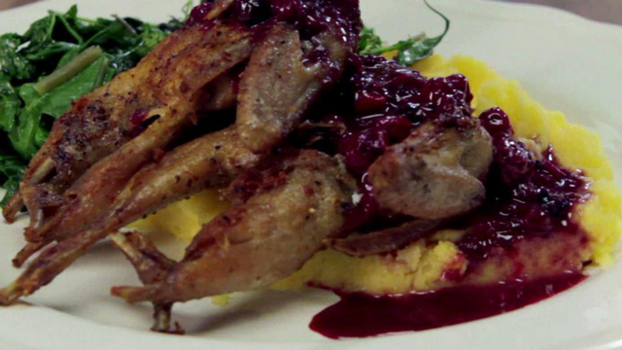 Quail With Berries and Greens