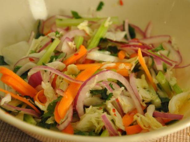 This spicy Asian-style slaw was great with and on top of the burger