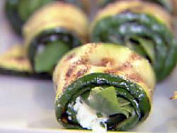 Ellie Krieger's Grilled Zucchini Rolls With Herbs and Cheese