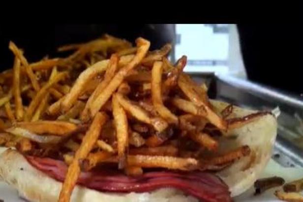 Crazy fry-topped sammie from...
