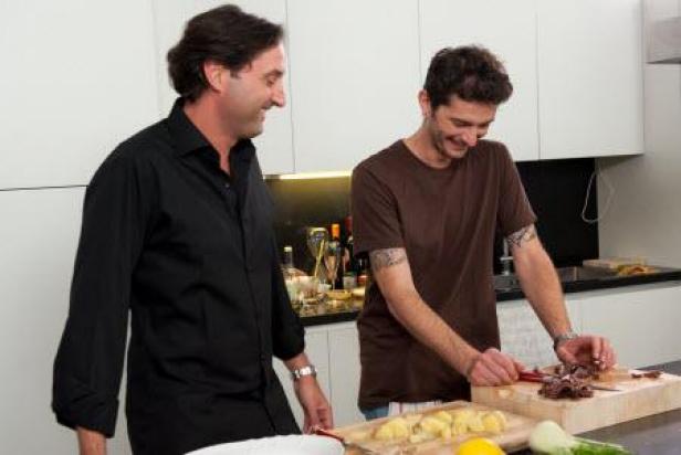 Gabriele and Patrizio together in the kitchen