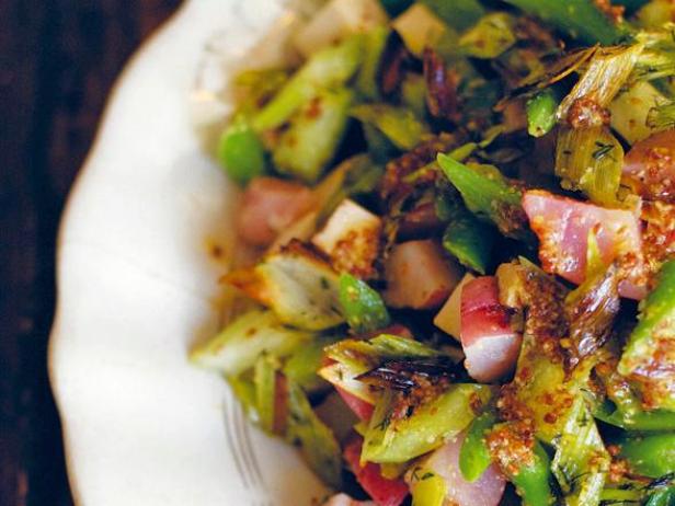 Heidi Swanson's Mostly Not Potato Salad is a delightful mix of barely cooked and raw veggies tossed with a vinaigrette.