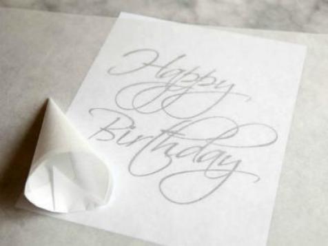 Happy Birthday - Acrylic Tag - Silver Cursive Writing - No.006 |  CAKEINSPIRATION SG
