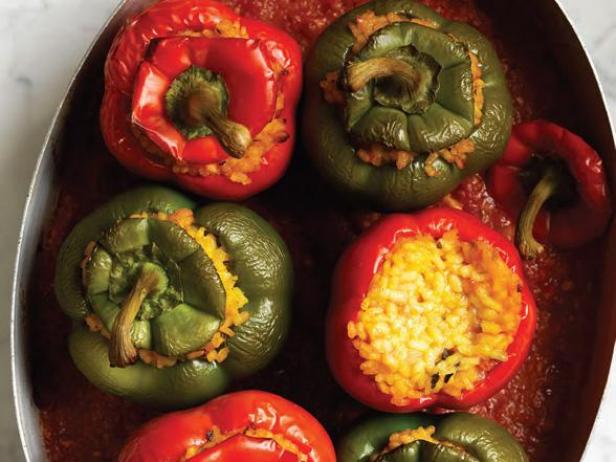 Bell Peppers Stuffed with Rice in Tomato Sauce