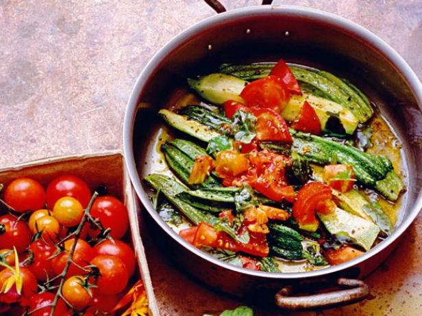 A Supper of Zucchini, Tomatoes, and Basil