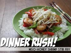 Make Chinese food takeout at home with our quick and easy Miso-Honey Shrimp Stir-Fry recipe.