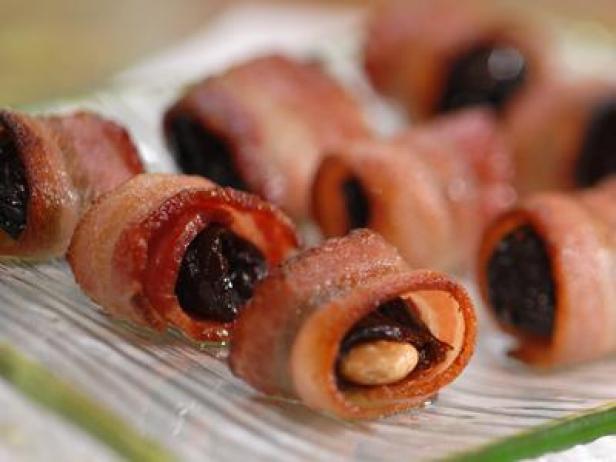 Almond-Stuffed Bacon-Wrapped Prunes