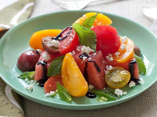Refreshing Watermelon and Heirloom Tomato Salad