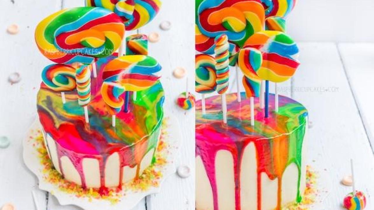 Rainbow Swirl Lollipop Cake - Queen Fine Foods