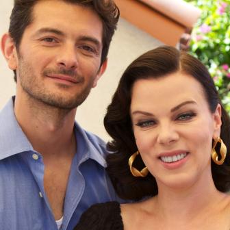 Debi Mazar -host. Gabriele Corcos - host. Food dishes created - Burrata, Braciole with Orchietta, Fennel Salad. As seen in Cooking Channel's Extra Virgin Season 2 Episode 206.