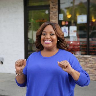 Host Sherri Shepherd visits The Holy Schnitzel, in Staten Island, New York, owned by Chef Ofeer Benaltaba, as seen on Cooking Channel’s Holy & Hungry, Season 1.