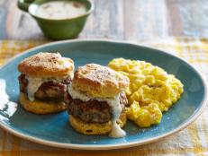 Cooking Channel serves up this Buttermilk Biscuits with Eggs and Sausage Gravy recipe from Bobby Flay plus many other recipes at CookingChannelTV.com