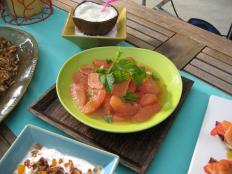 Cooking Channel serves up this Grapefruit Salad with Honey-Mint Dressing recipe from Bobby Flay plus many other recipes at CookingChannelTV.com