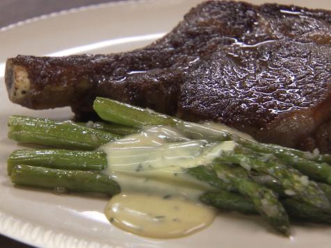 Rib Steak and Asparagus